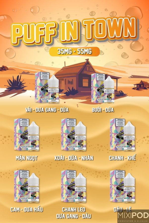 Puff in Town (PiT) Juice 35/55MG Chính Hãng - 8 Vị Hoa Quả
